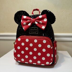 Disney Parks Loungefly Minnie Mouse Mickey Ears Mini Backpack